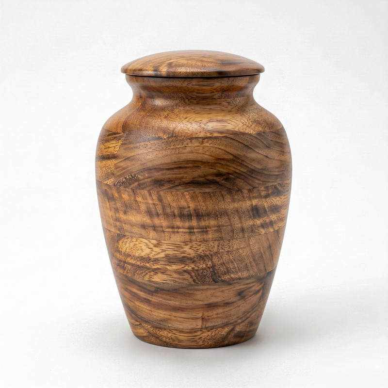 Emporium Crafts Hnadcrafted Mango Wood Cremation Urn For Human Or Pet Ashes