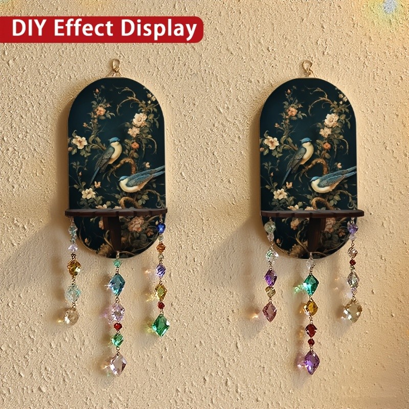 2D Wood Wall-Mounted Shelf Multi-Functional Wall Art Storage Display Rack Decor gallery