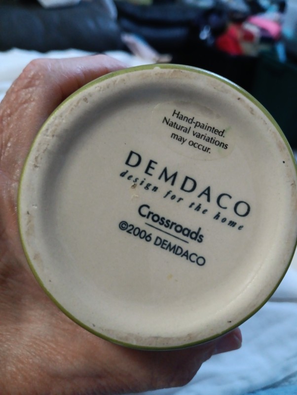 DEMDACO CROSSROADS VASE Aztec coloring Striped Green, Blue, Mustard, Red, Beige gallery