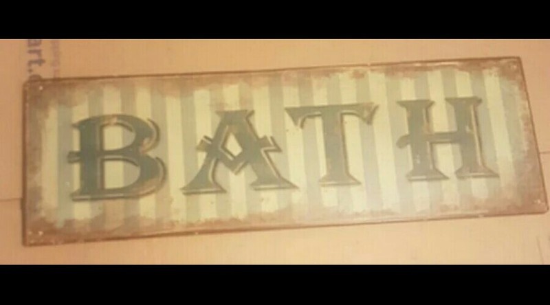 Metal Sign BATH 15x 5in