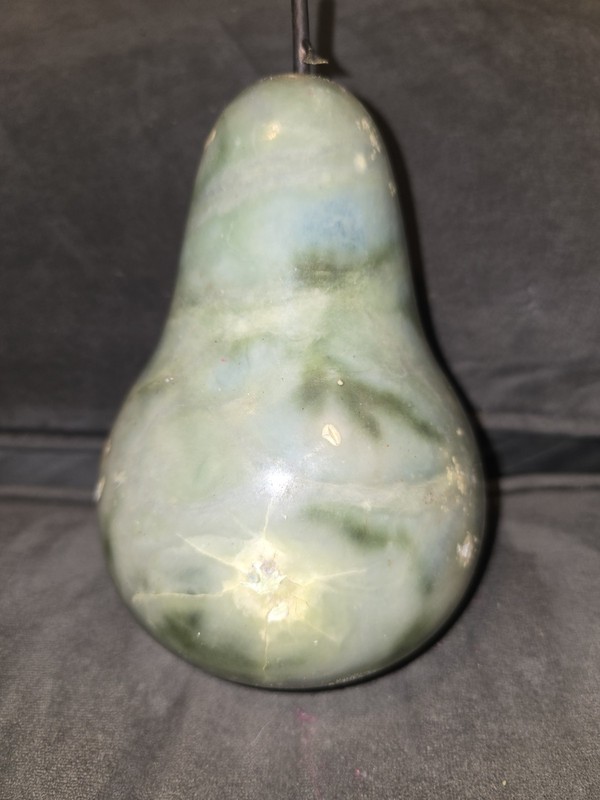 Ducceschi Italian Alabaster Natural Stone Pear 7 1/2” tall, 3 Lbs 11oz, Large
