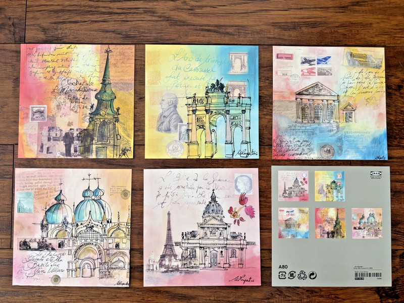 Martine Rupert IKEA Card Prints 5 1/2" x 5 1/2" Set of 5 NEW gallery