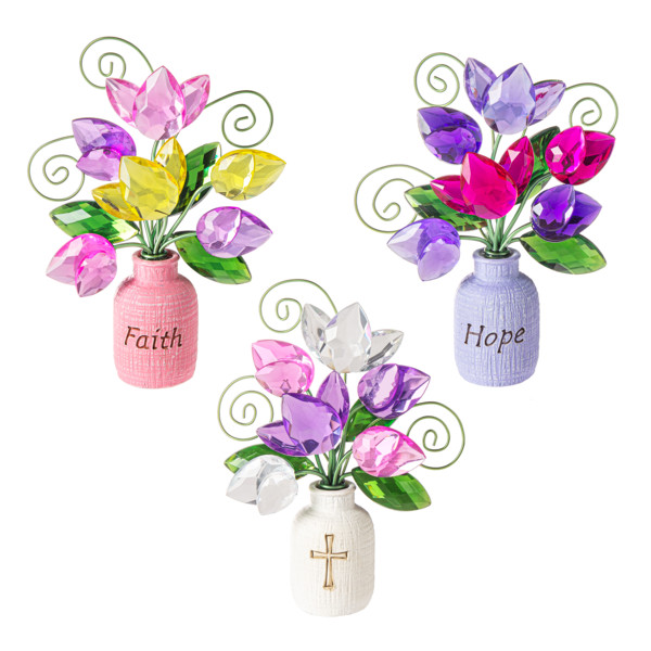 Ganz Inpirational posy pot Suncatcher Select A Cross, B Hope, C Faith
