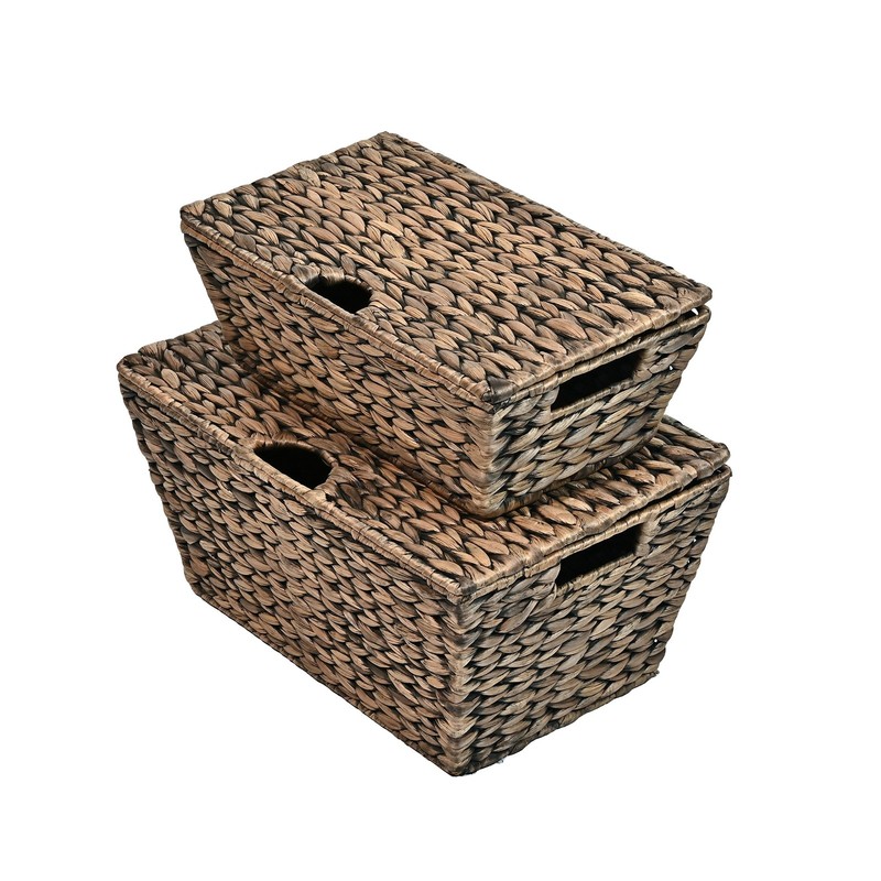 happimess BSK2007-2SET Wilder 15-3/4″W Metal and Water Hyacinth – Brown