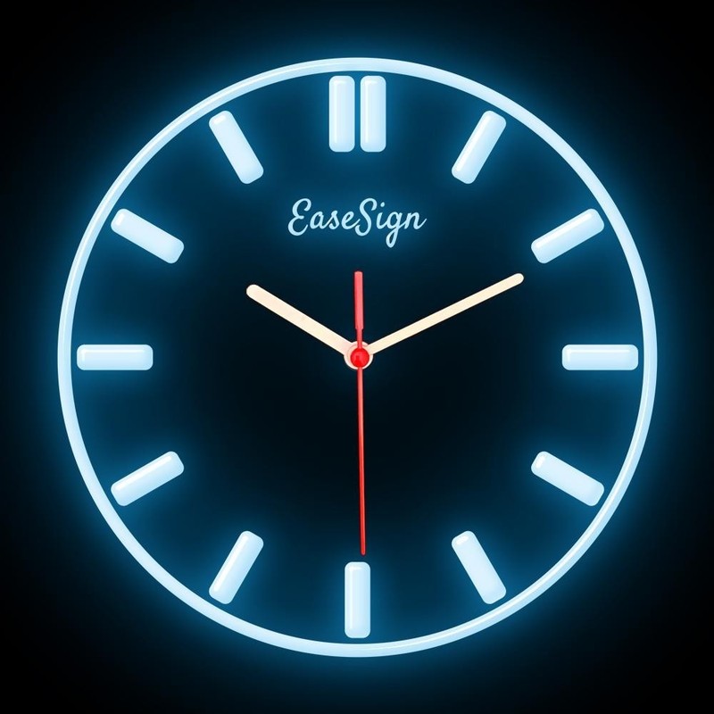 EaseSign Minimalism European Interior Design Wall Home Decor Neon Clock 7 Colors gallery