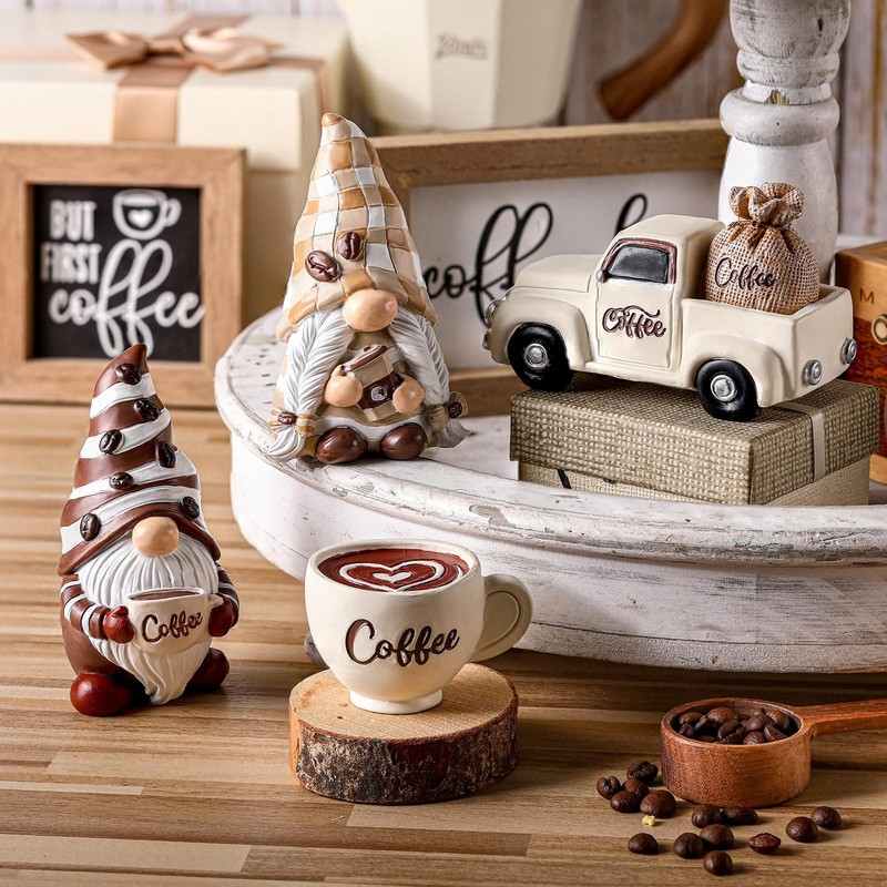Karenhi 4 Pcs Coffee Gnome Decorations Coffee Bar Decor Accessories Swedish gallery