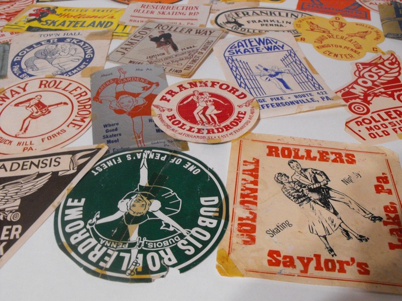 Lot of 30 Vintage Original Roller Skating Rink Decal Stickers ~ Pennsylvania PA gallery