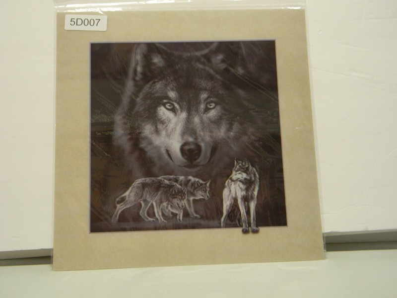 Wolf Wolves 3D lenticular holographic picture #5D007 15 1/2″ x 15 1/2″