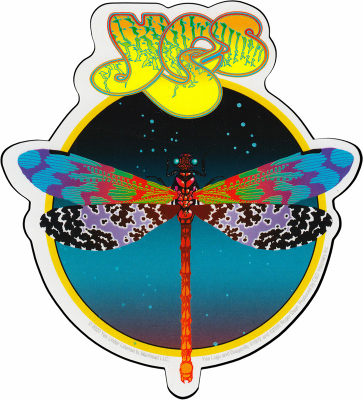 Sticker - Yes Dragonfly Logo Prog Rock Music 70s 80s UK Band 4.88" Decal #5781