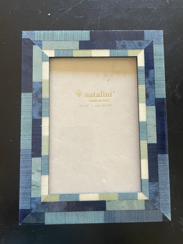 Italian Natalini Wooden Photo Frame Inlay Size 8″x 6″ Blue Color 4″x6″ Photo