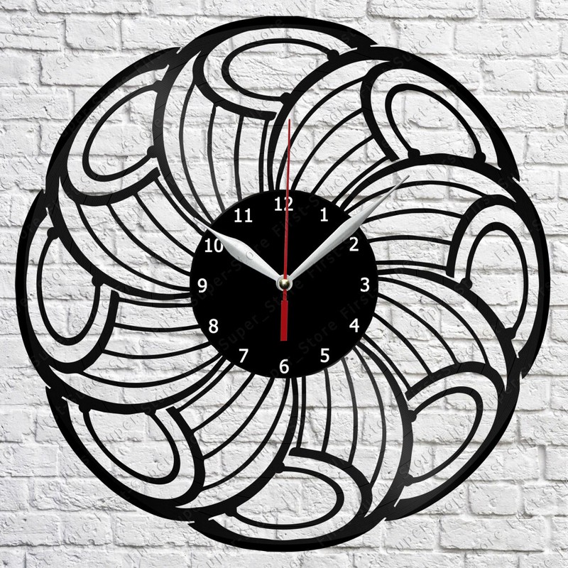 Abstract Vinyl Record Wall Clock Home Fan Art Decor 12” 30 cm 6946