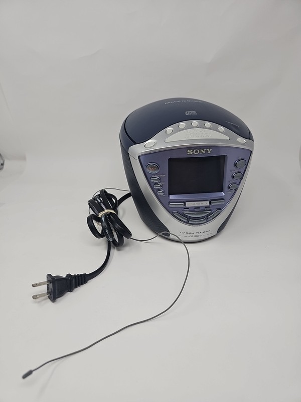 Sony Dream Machine ICF-CD843V AM FM Radio CD Player Alarm Clock Tested WORKING
