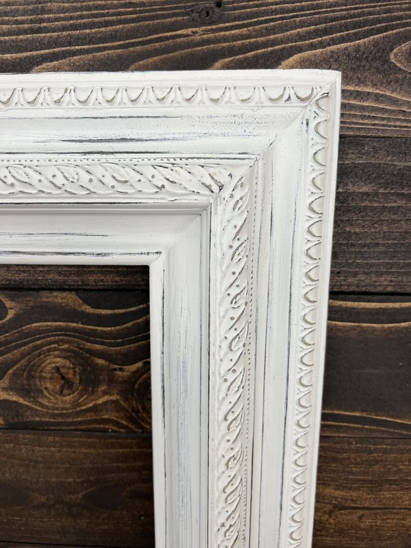 16 x 20 In Stock- Distressed White picture frame, vintage picture frame, antique gallery