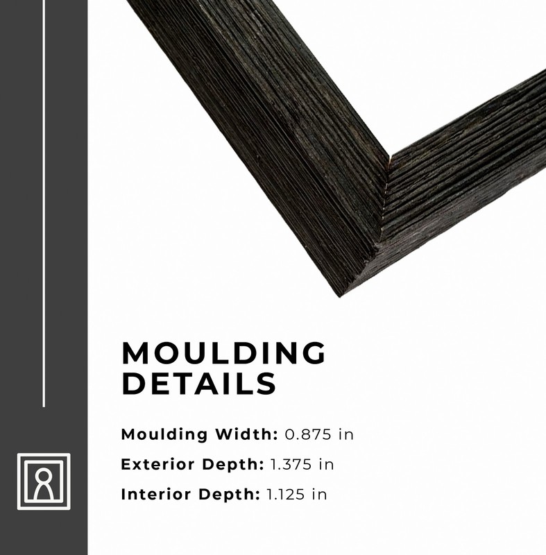 48x16 Shadow Box Black Rustic Barnwood Display Frame | 1.125 Inch Deep | 0.875 gallery