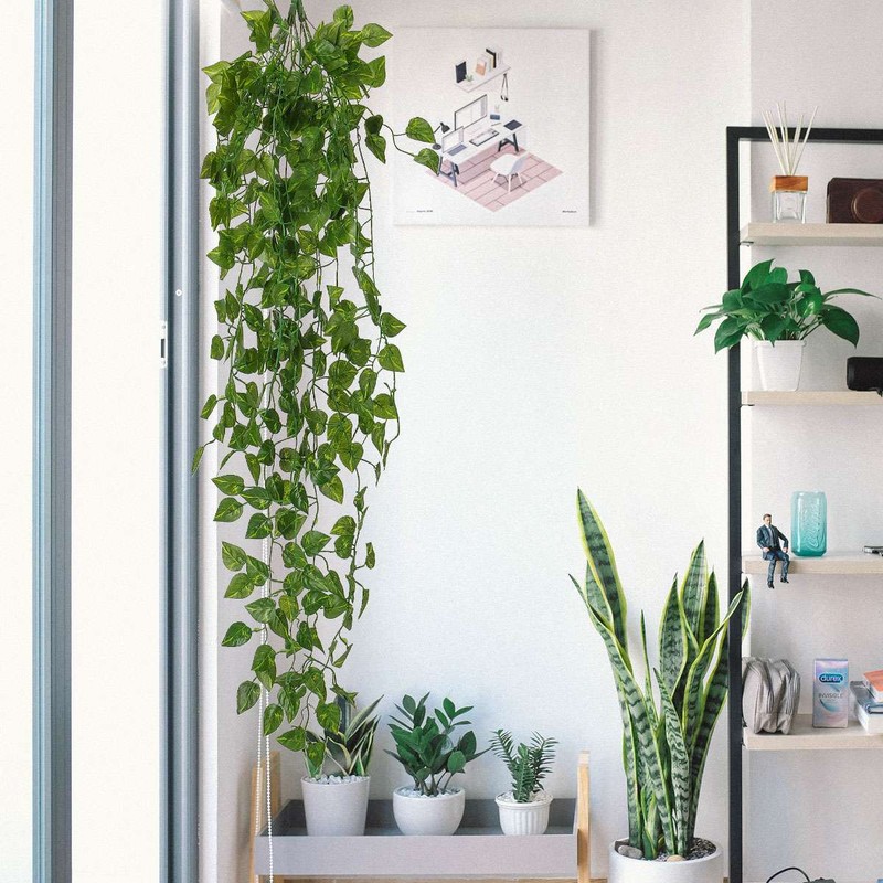 2Pcs Artificial Ivy Leaf Plants Fake Hanging Garland Vine In/Outdoor Home Decors gallery