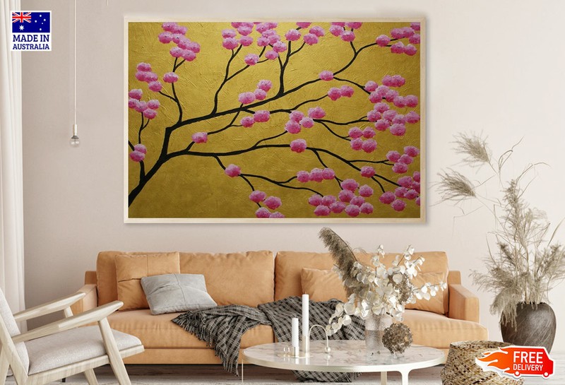(Laminated) Pink Flower Tree Abstract Design 91x61cm gallery