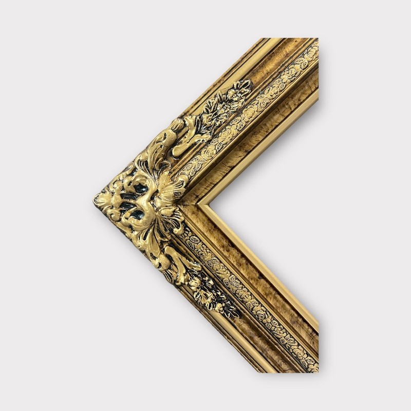 9 X 12 In stock-Traditional compo Xl ornate corners wood frame, HIGH GLOSS BLACK