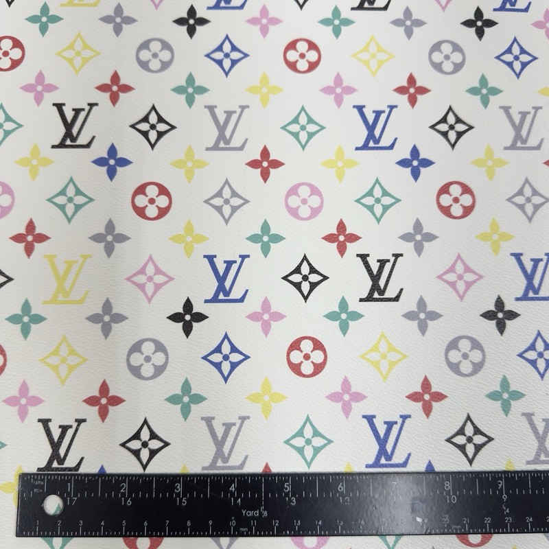 LV Multicolor Monogram Vinyl for Crafting Classic Size piece 12" X 12" Scrap gallery