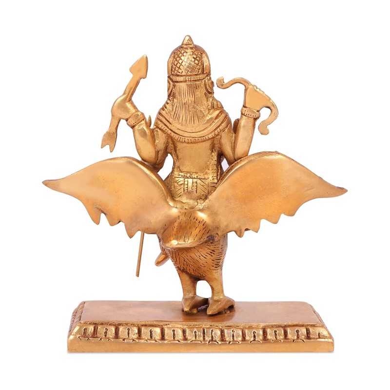 Brass God Shani Dev Idol for Home Decor in Gold Color Height 7 Inch gallery