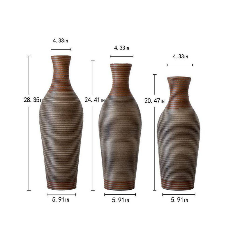 22 In. 25 In. 29 In. Brown Plastic Cylinder Decorative Floor Vase Desktop Vase H gallery