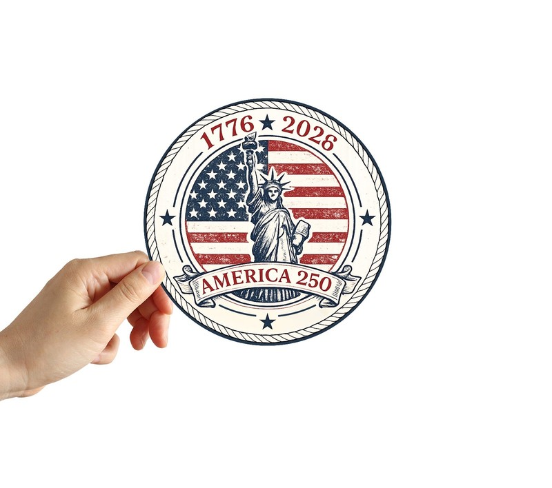 America 250th Anniversary Sticker 1776 – 2026 Flag Patriotic USA Vintage Decal