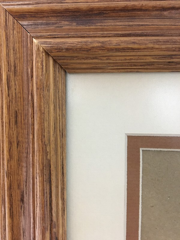 Picture Frame 11" X 13" Solid Oak Double Mat Antireflective Glass 5"X7" Photo gallery