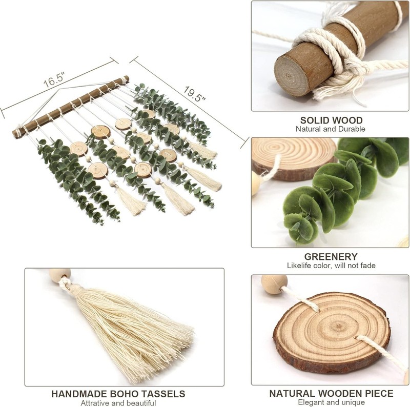 Eucalyptus Wall Decor Faux Greenery Leaves Stems Rustic Farmhouse Decor gallery