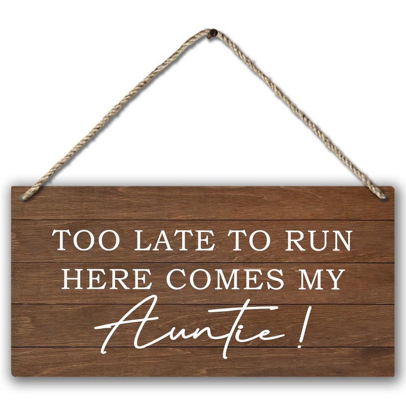 PHAMTE Ring Bearer Sign,Ring Wedding Too Late to Run 12"L x 6"W, comes