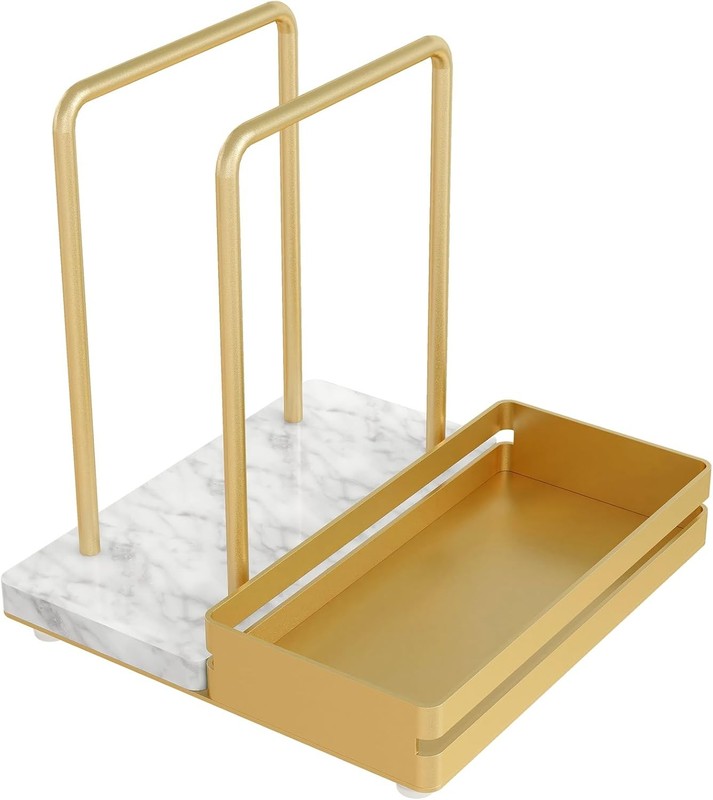 Napkin Holder for Table, Metal Marble Napkin Holder with Salt and Pepper Shakers