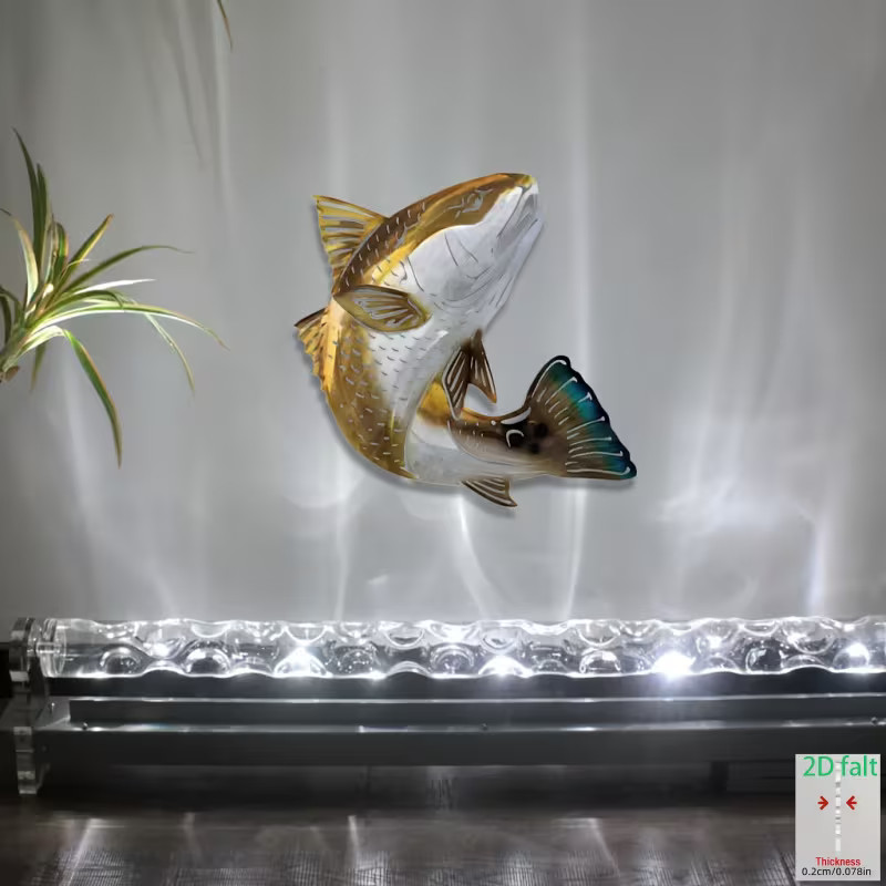 Redfish Metal Wall Decor Indoor Outdoor Fishing Wall Art Red Fish Sculpture Sign gallery