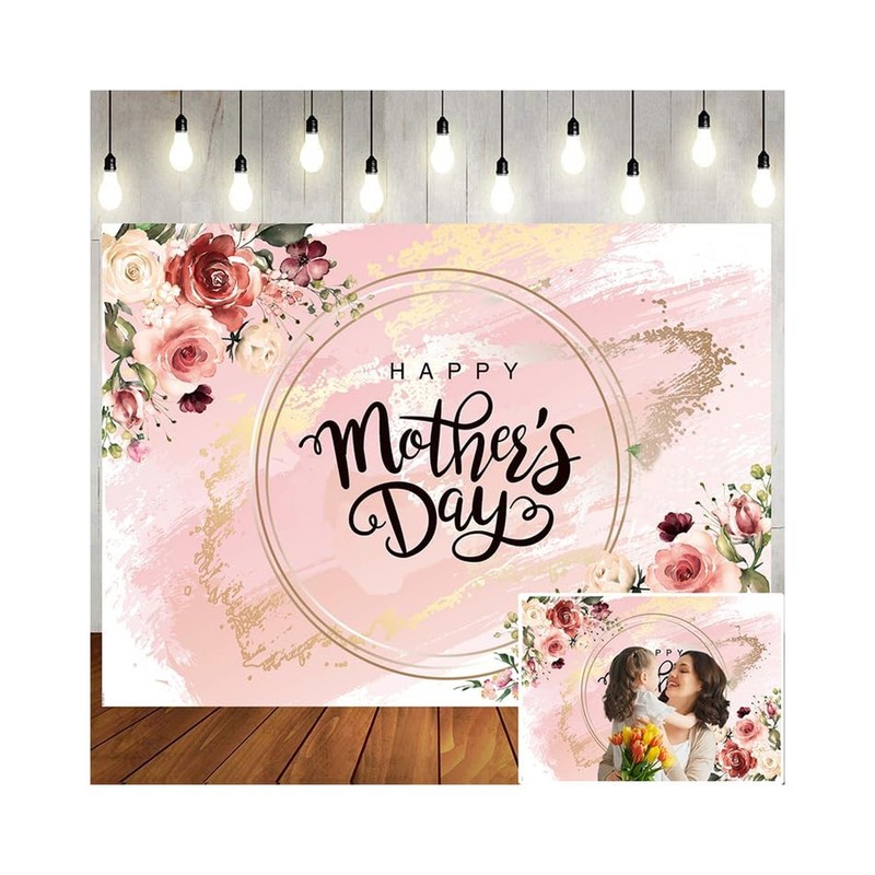 7x5ft Happy Mother’s Day Backdrop Thanks Mother Party Photo Backdrops Mom’s D…