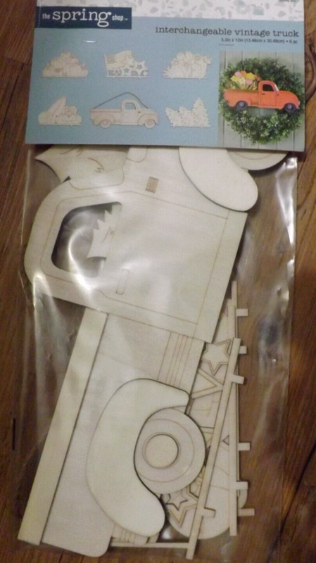 NEW The Spring Shop Interchangeable FARMHOUSE Truck 5.3×12″ Truck Unpainted wood