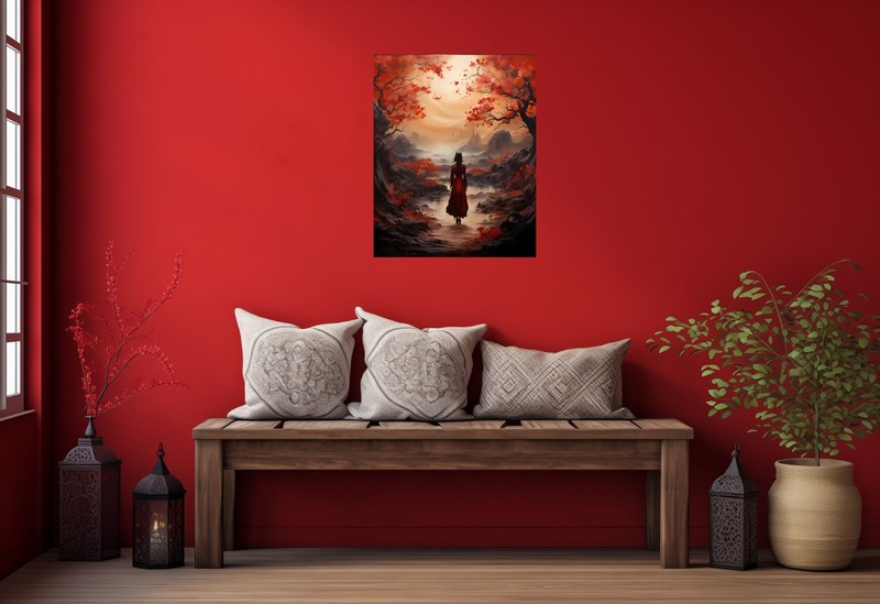 16×20 Lost in Red Canvas Print Wall Art