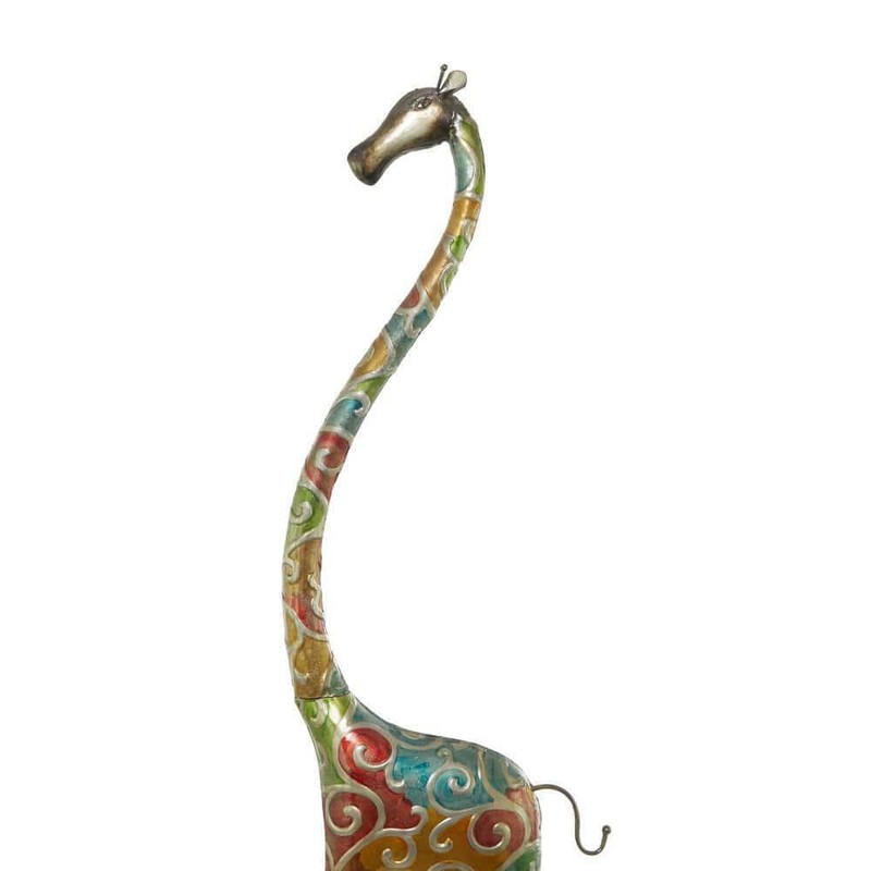6 Ft Tall Colorful Standing Giraffe Sculpture Whimsical Metal Iron Decor Statue gallery