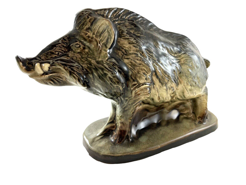 Boar Saint-Clément - Large Vintage Ceramic Statue 30cm - France gallery