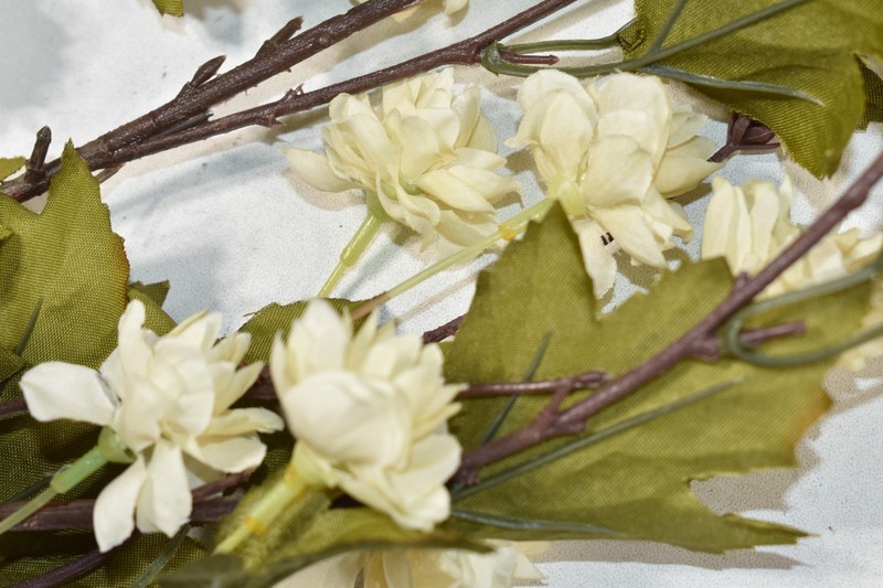 Pottery Barn Faux Ivory Hops Branch Artificial Flowers 42" Stem NEW gallery