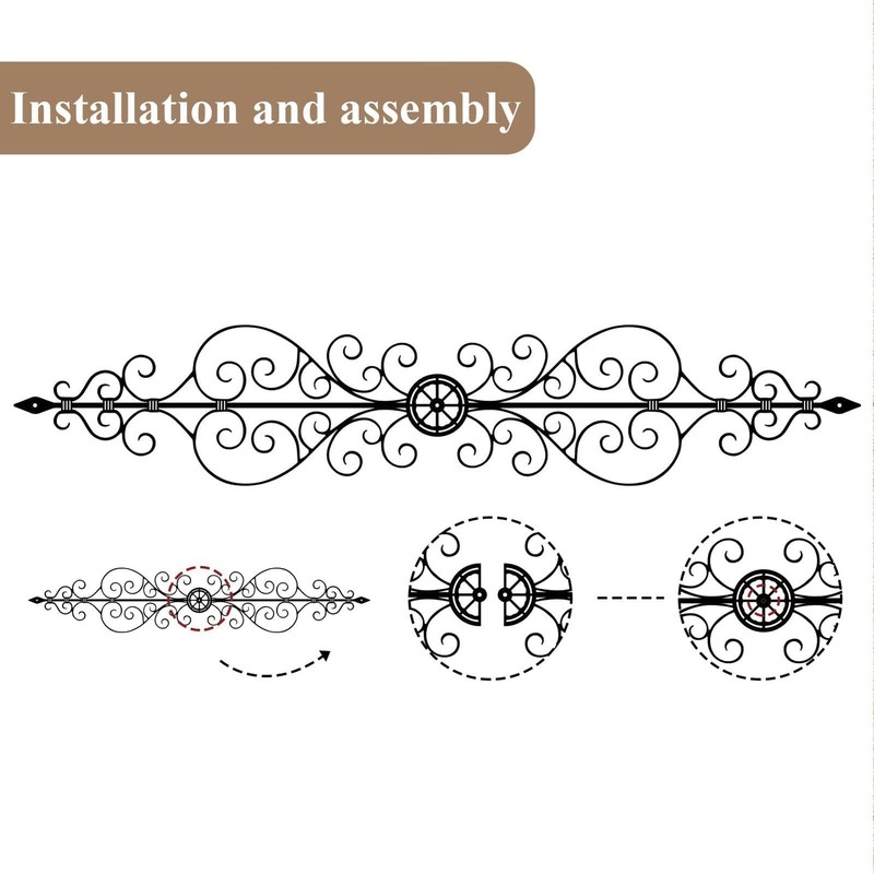 Metal Scroll Wall Decor Rustic Iron Wall Medallion Small Traditional Metal Sc... gallery