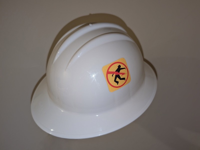 2x2 Reflective DANGER HIGH VOLTAGE Decal Safety Warning Lineman Hard Hat Sticker gallery