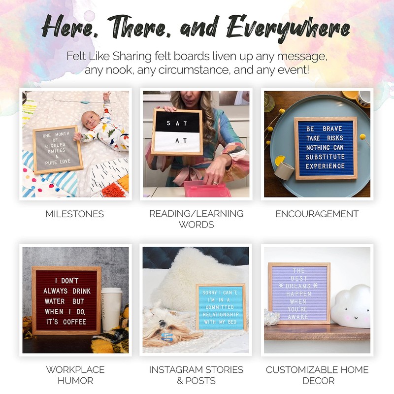 Light Seafoam Green Felt Letter Board, 10"x10" Changeable Letter Board + 300 . gallery