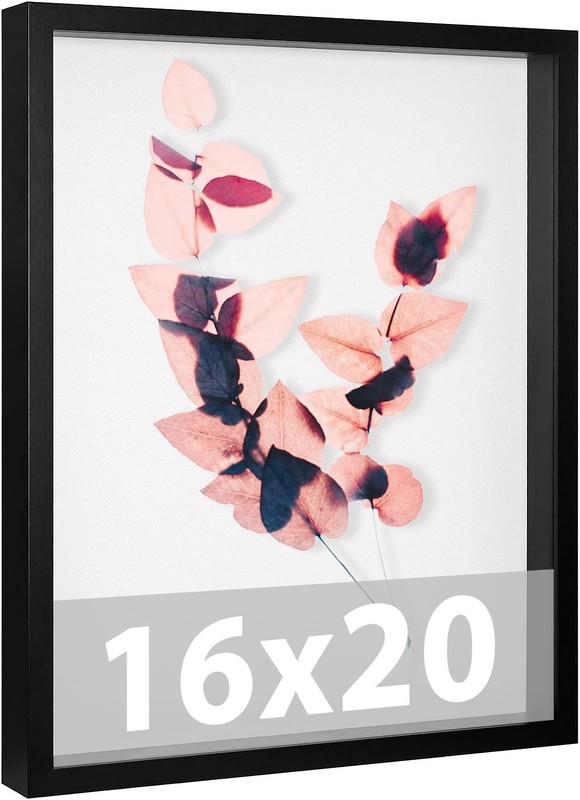 Califortree Large 16×20 Shadow Box Frame with Soft 16×20, Black – Foam Back