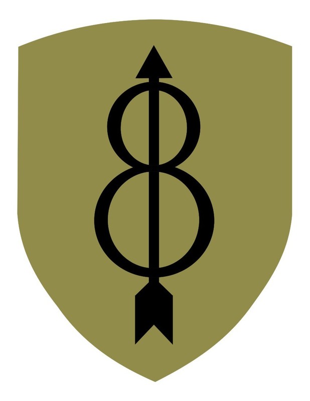 8th Infantry Division Vinyl Window Decal/ Stickers Olive/Black US ARMY