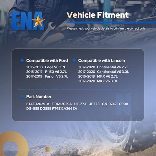 ENA Set of 6 Ignition Coil Compatible with Ford Lincoln Edge F-150 Fusion gallery