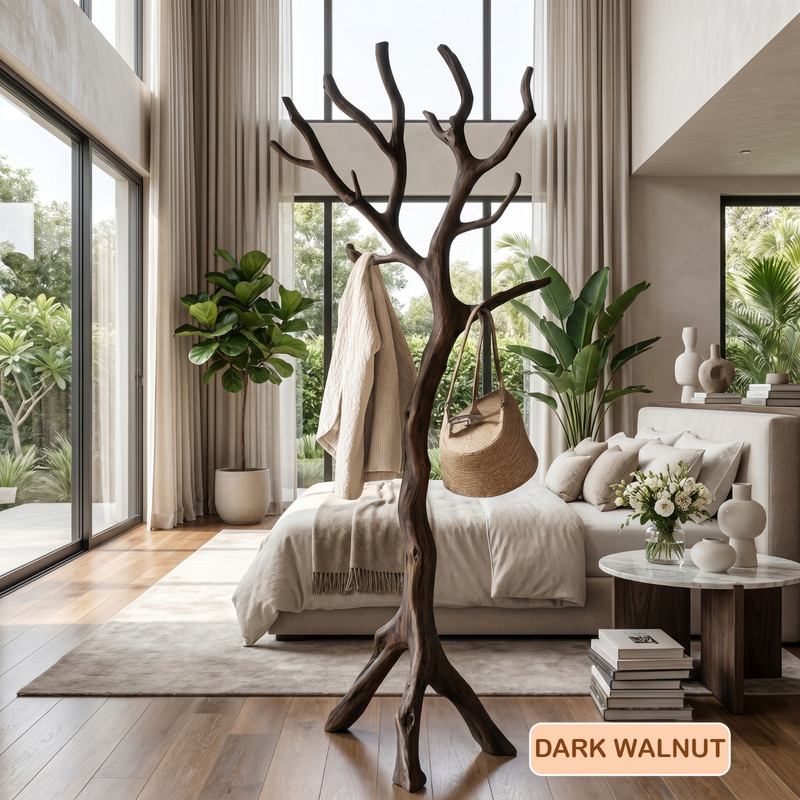 Tree Branch Coat Rack Wooden Freestanding Coat Stand Rustic Entryway Organizer gallery