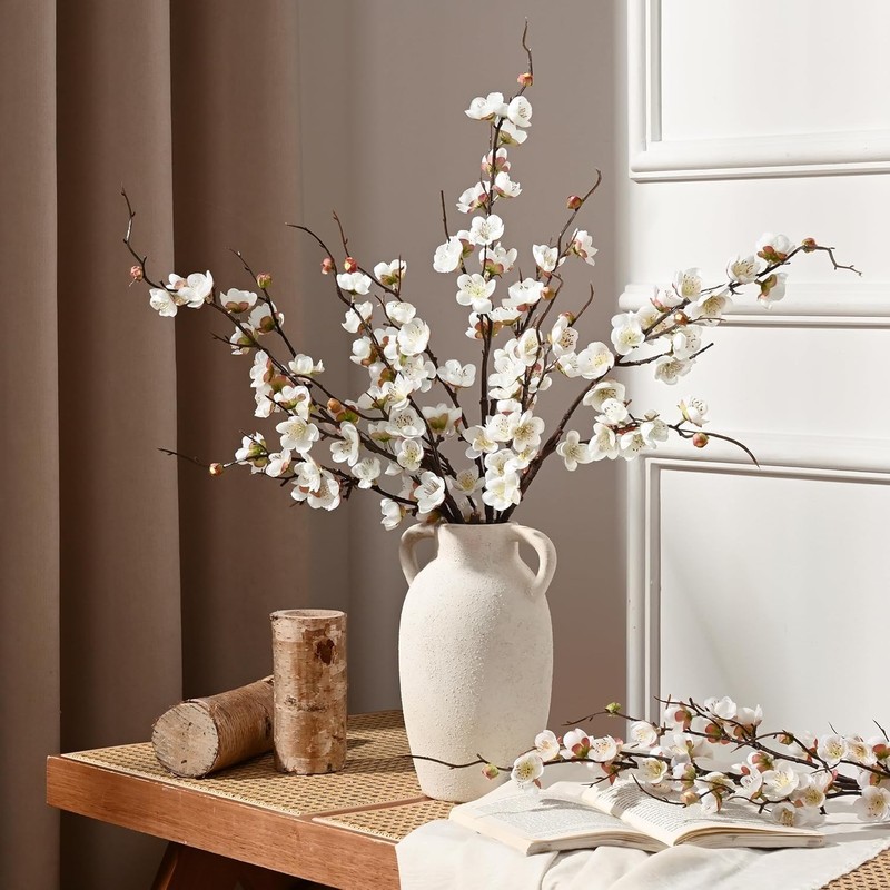 4 Pcs Faux Cherry Blossom Branches, 36'' Cherry Blossom Tree Decor with Long gallery