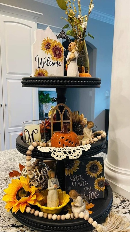 New "Welcome" Sunflower Fall Wood Block Sign Summer Farmhouse Tray Spring Floral gallery