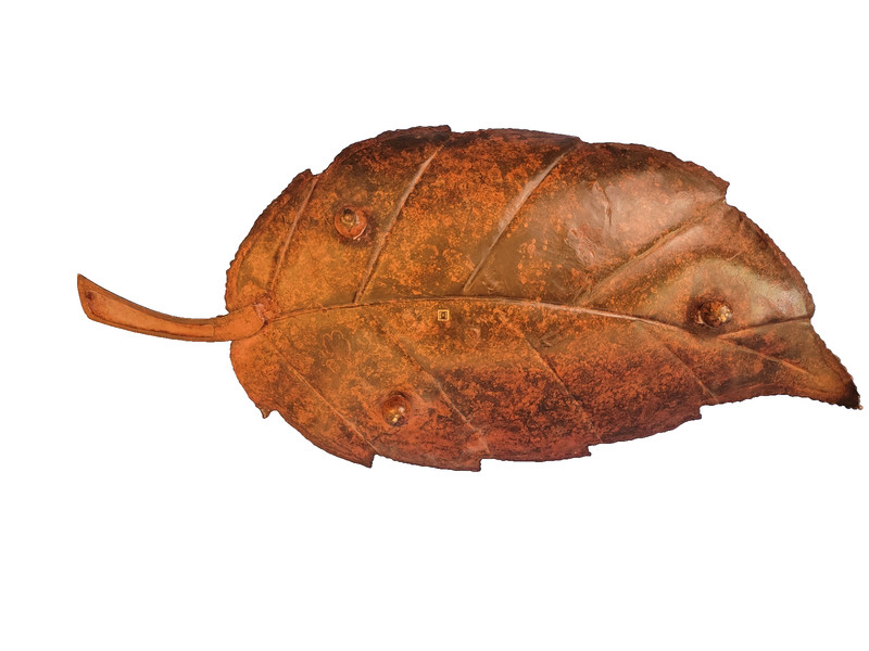 Decorative Copper Leaf-Shaped Tray, Bowl, or Wall Decor Approximately 23" x 11" gallery