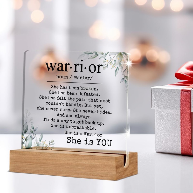 Inspirational Cancer Survivor Gifts for Women Mom, 4 x 4 inches, Worrior gallery