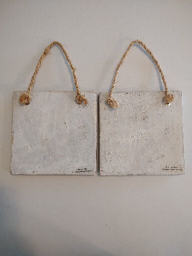 Rustic Floral Arrangement Indoor Outdoor Garden Hanging Wall Art Plague Set of 2 gallery