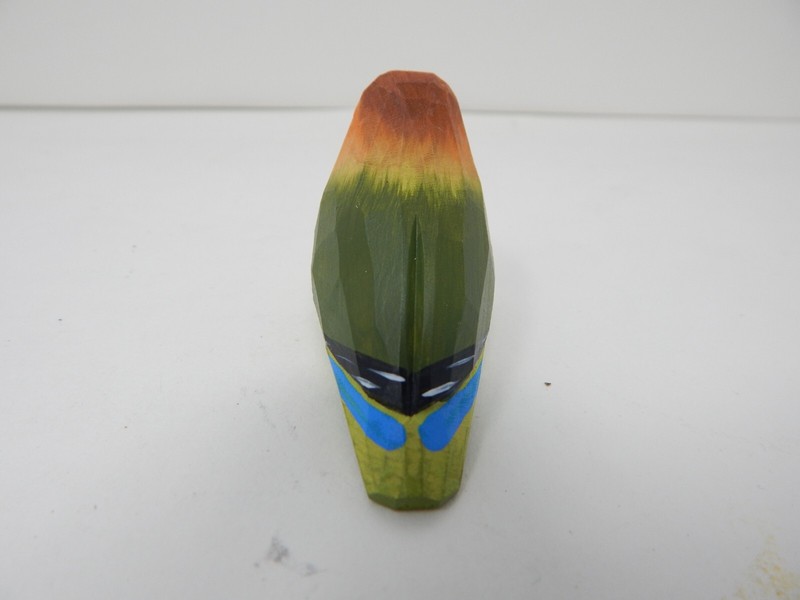 Lovebird Parrot Figurine Sculpture Mini Wood Art Statue Decor Carve Ornament gallery