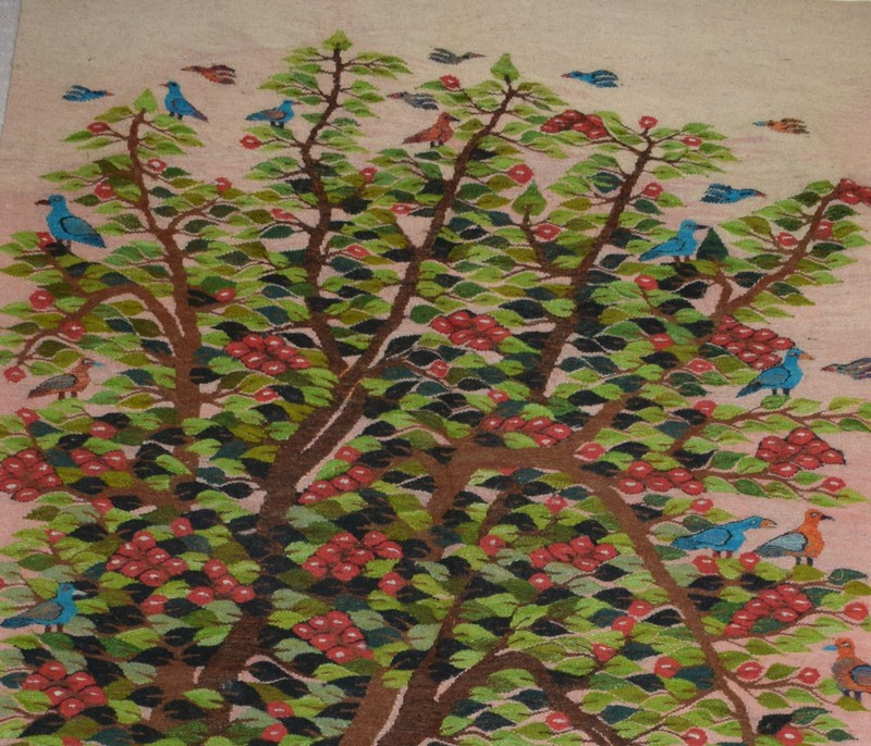 5.8 FT Large Egyptian Folk Art Tapestry - Handwoven Tree of Life Wall Hanging gallery